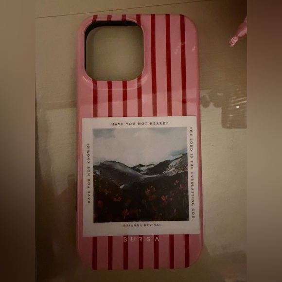 Burga Pink Striped Scenic Phone Case - Picture 1 of 2